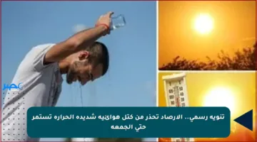 تنويه رسمي.. الأرصاد تحذر من كتل هوائية شديدة الحرارة تستمر حتى الجمعة